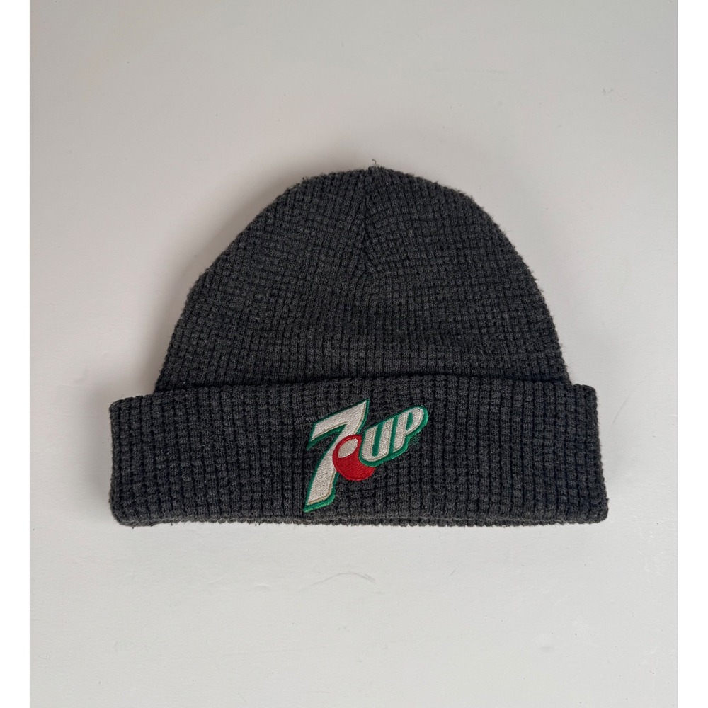 7up‎ Embroidered Gray Beanie Pull On Hat Unisex Vintage OSFA